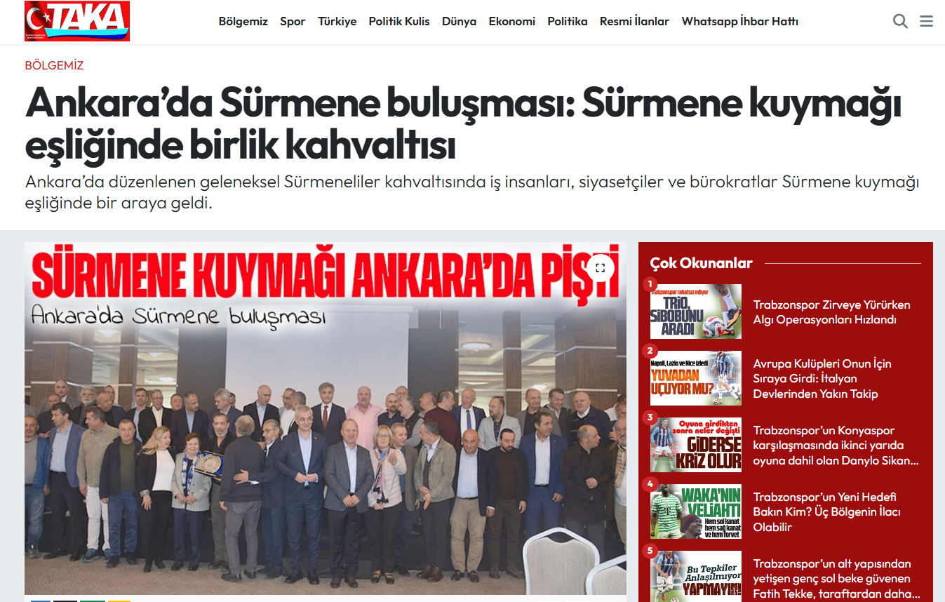 Ankara’da Sürmene Buluşması: Sürmene Kuymağı…